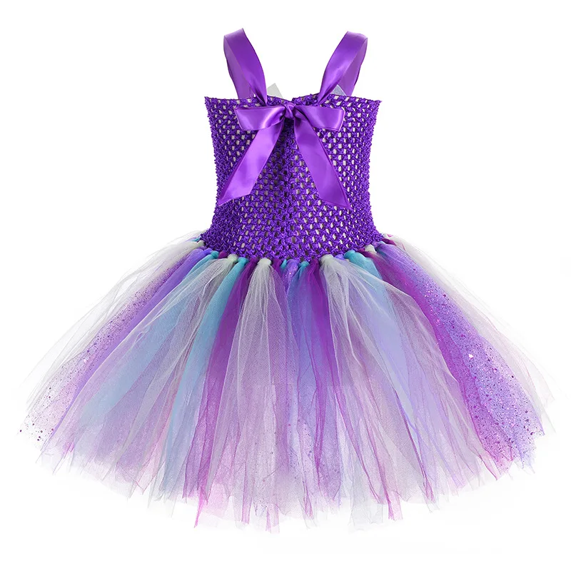 Hot Selling Tutu Mystery Purple Dress Starfish Party Dress Clothes By The Sea Mermaid Clothing Wholesale