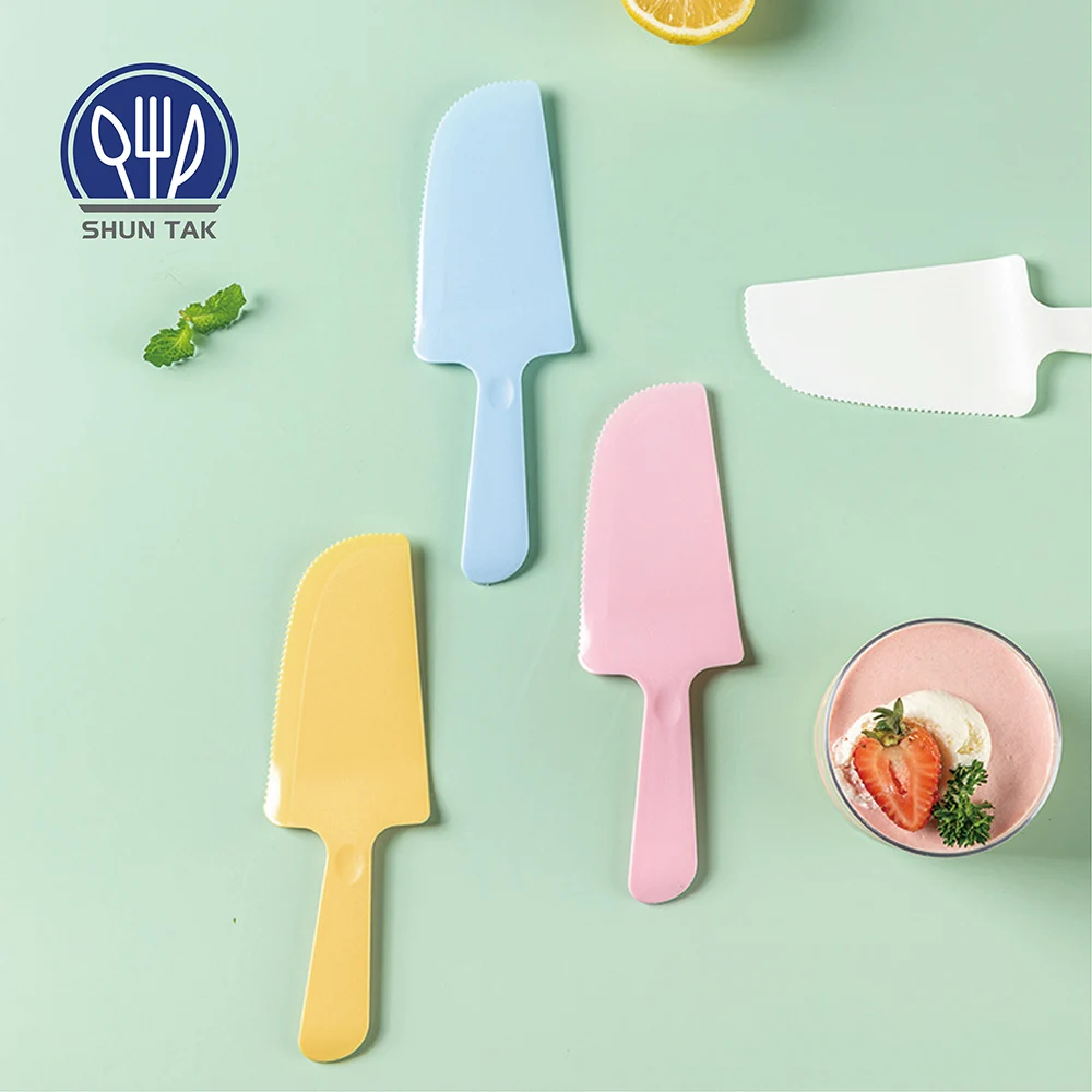 Disposable Matte Knife For Birthday Weeding Custom Fruit Bread Pink Cake Knife  Plastic
