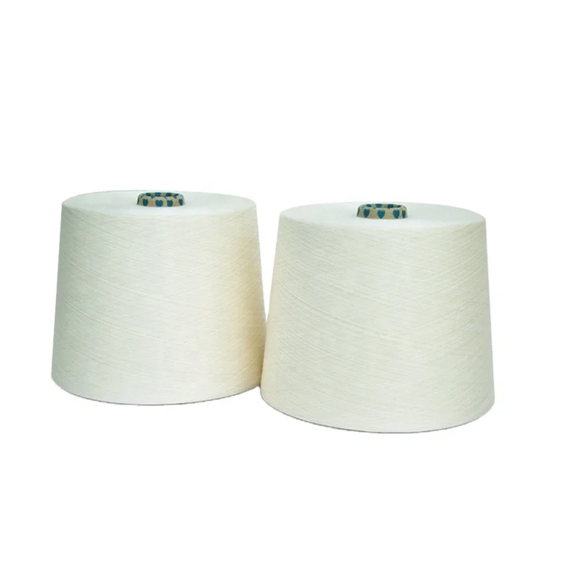 Professional factory outlet  MC 100% spun  polyester mother white yarn in stock