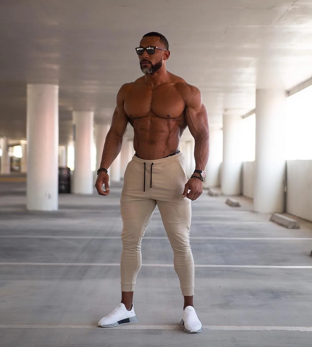 
Mens Leisure Sports Trend Slim Cotton Trousers Jogging Elasticity Gym Pa nts 