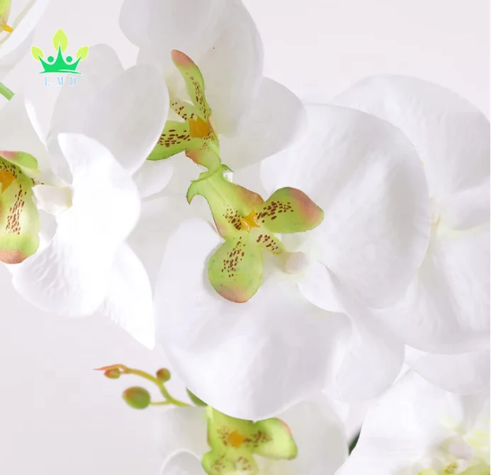 Orchids Artificial Flowers Orchid Plant in Pot  Phalaenopsis  Orchid for Home  Office Living Bedroom Table Centerpiece Decor