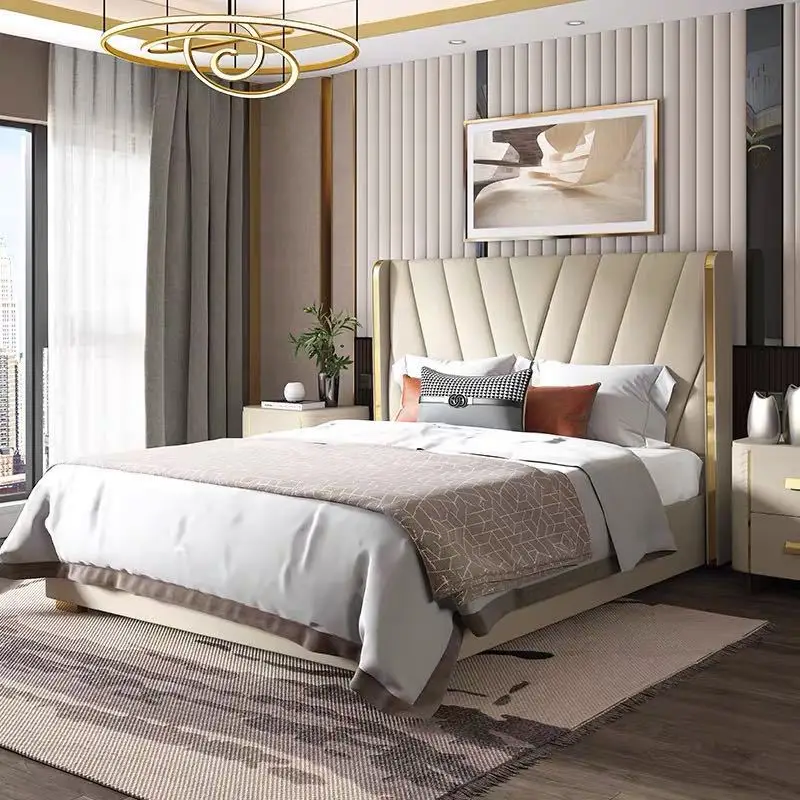Multifunction king size wooden upholstered design beds frame bedroom furniture