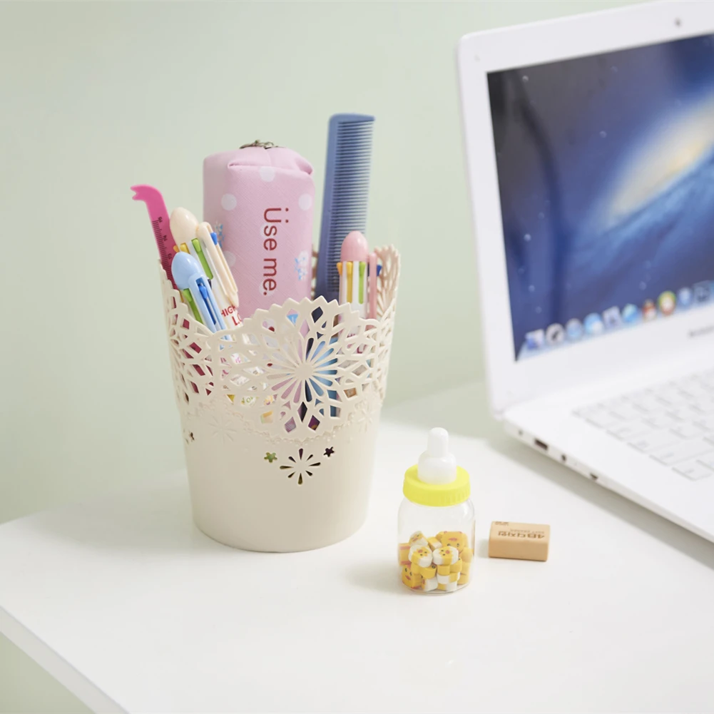 Plastics household products flower shaped Sundries basket plastic flower pot office mini desktop Storage bucket