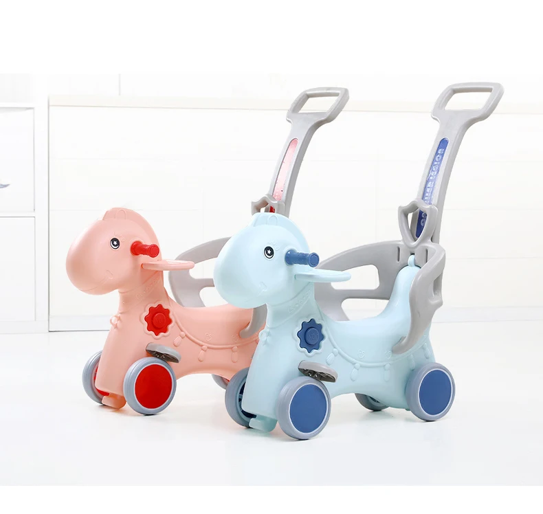 
Updated New design children animal ride toy baby walker plastic rocking horse for kids 