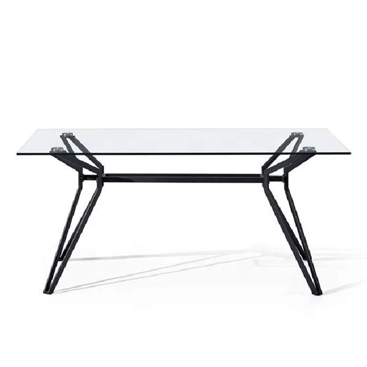 Competitive Price Home Furniture Nordic Antique Glass Top Dining Table Sets Luxury