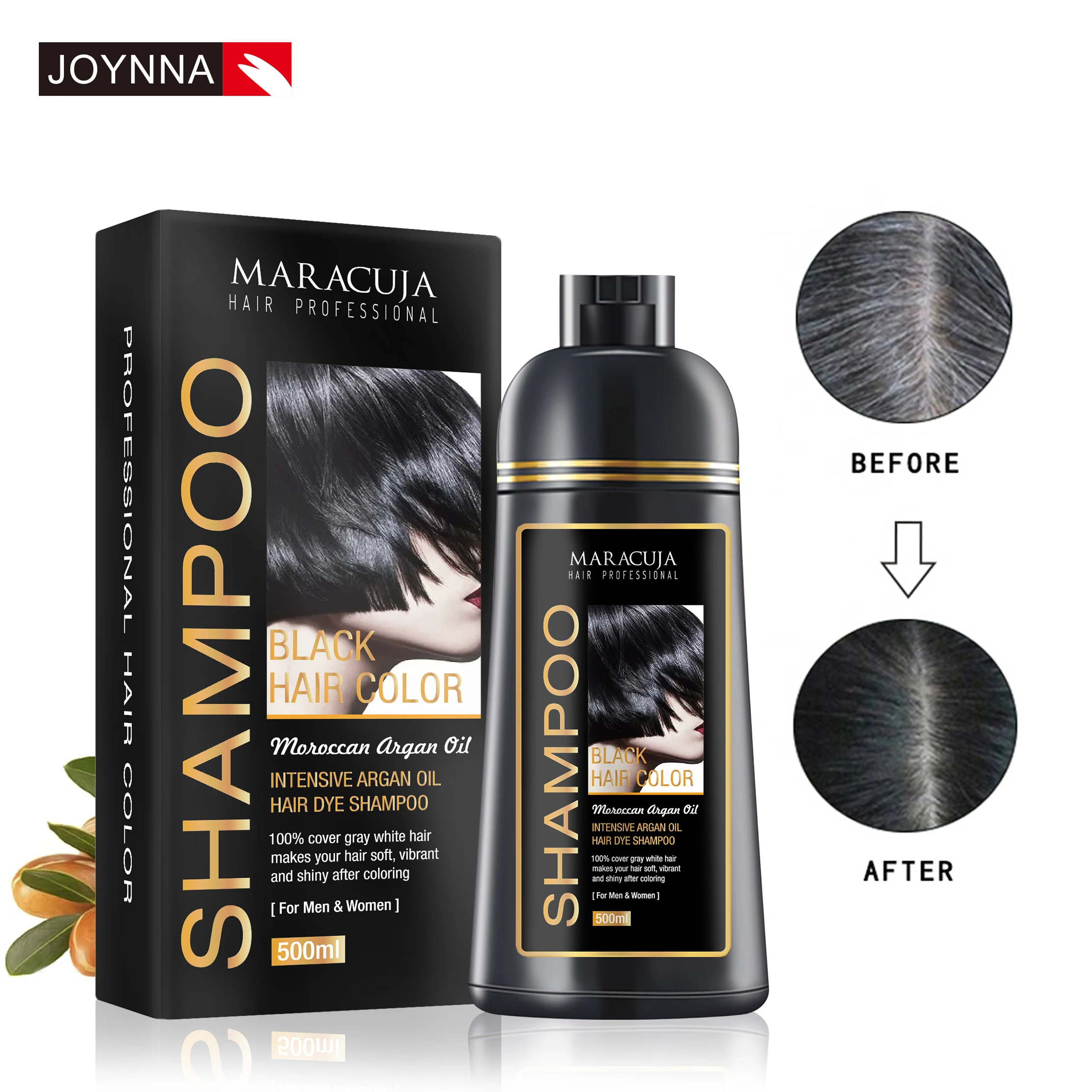 Dye Colour Darkening Men Oem Organic Herbal Nature Black Magic Hair Color Shampoo