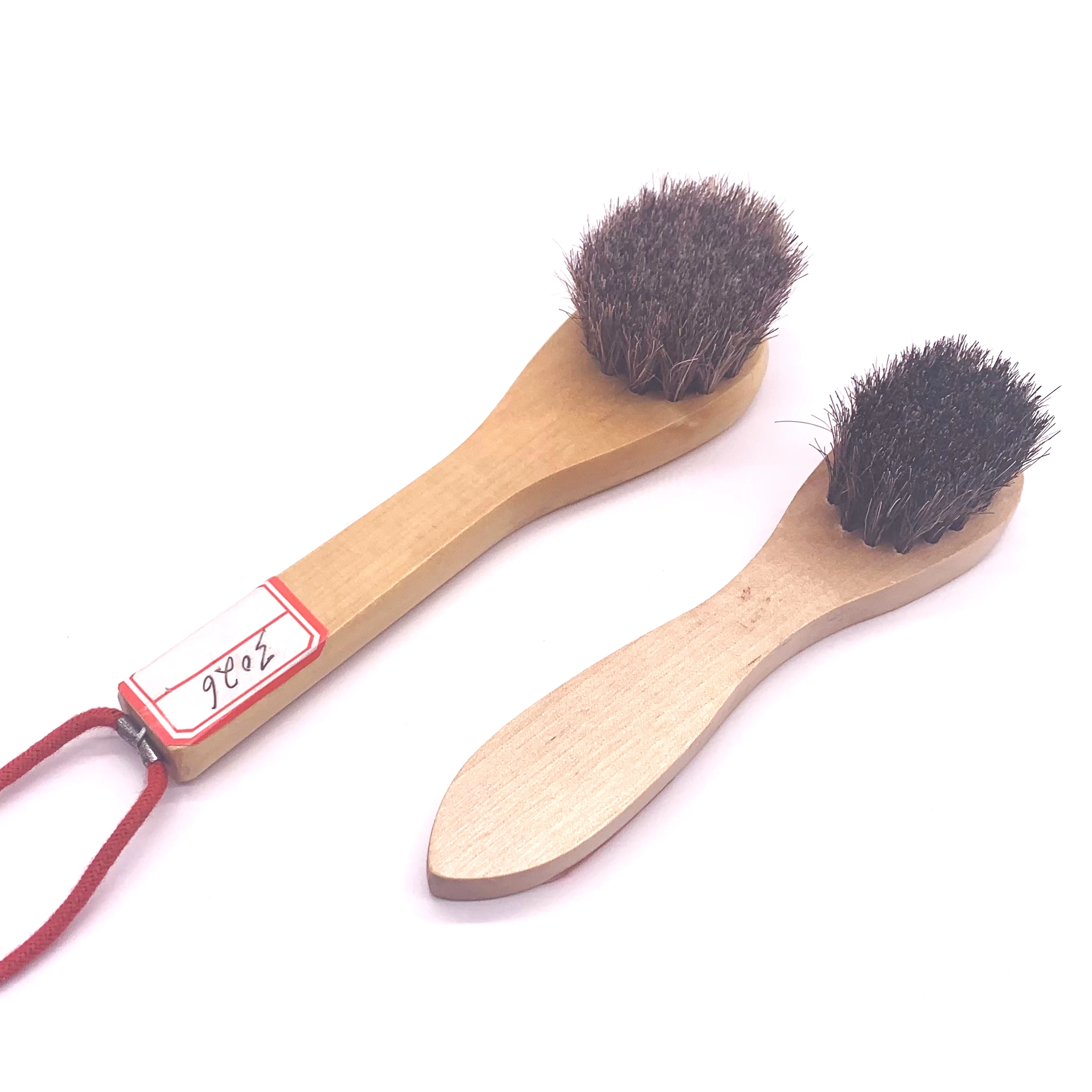 Horse Hair Shoe Brush Shine Polish Buffing Soft Shoe Brush Cleaning Brush Practical Professional Wood