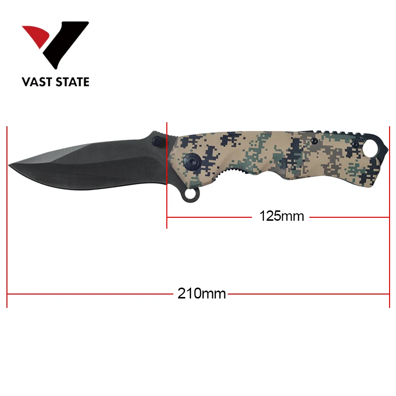 Новое поступление, складной карманный нож с камуфляжным покрытием и стеклянным выключателем