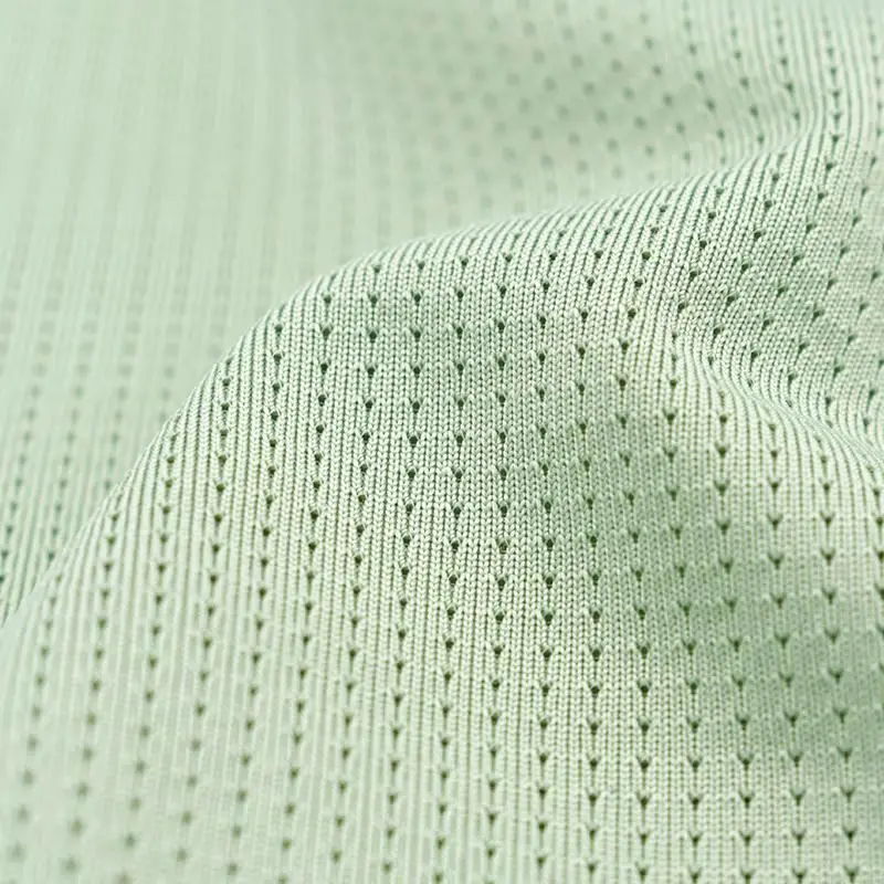 Breathable recycled quick dry polyester spandex mesh sport stretch fabric for t shirt