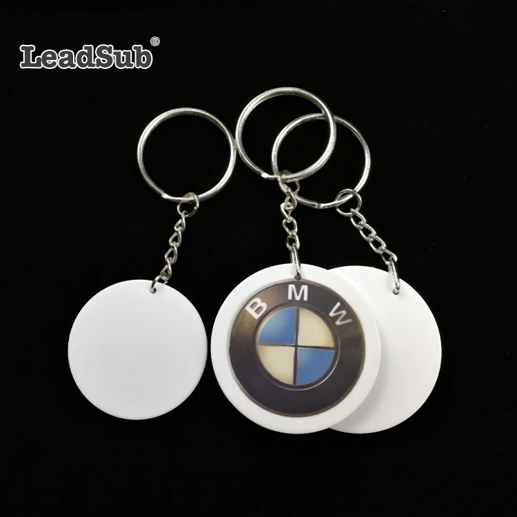 Leadsub Plastic sublimation blank Customized print Keychain Pvc light Key Chain