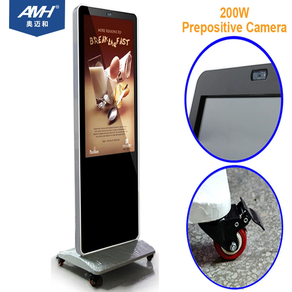 55 дюймов Digital Signage свободно стоящий рекламный дисплей экран ЖК-дисплей медиа-плеер и программное обеспечение для управления контентом