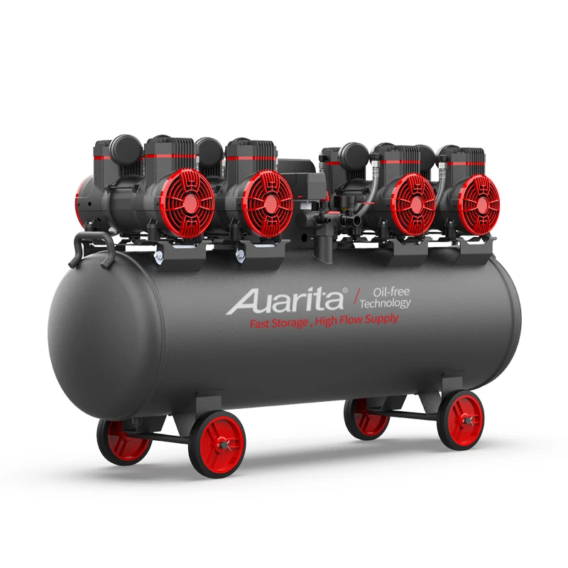 AC 220v 60hz Silent Air Compressor 120liter Tank 4hp 4 Piston Air Compressor Oil Free