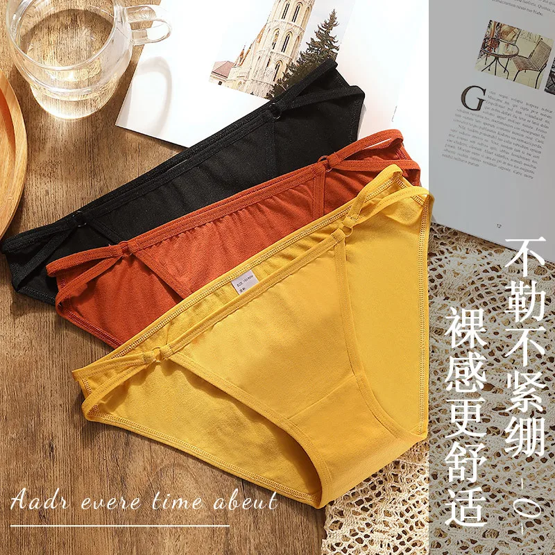 
wholesale ladies low waist 100%cotton panties womens fashionable ribbed modal underwear 