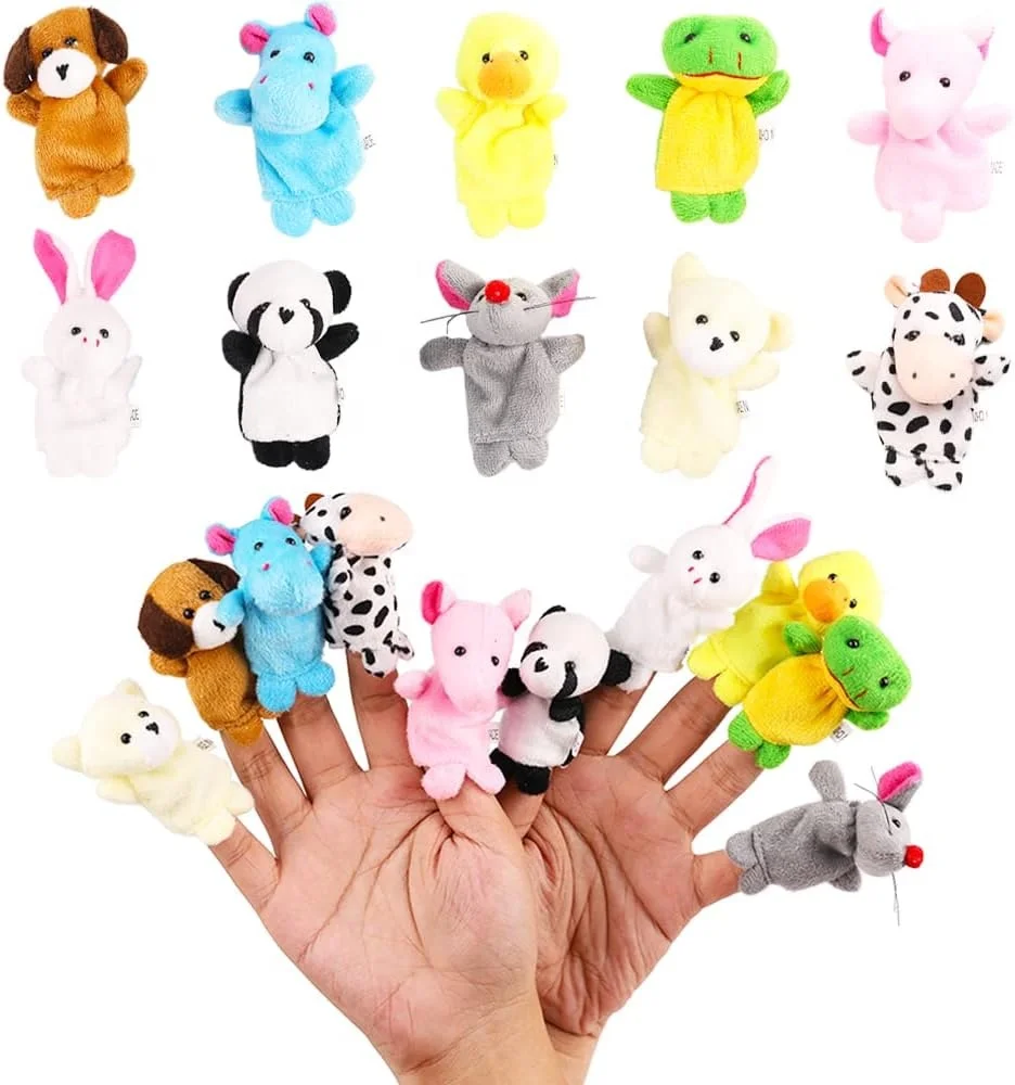 10Pcs Finger Puppets Set Soft Plush Animals Finger Puppet Toys for Kids Mini Plush Figures Toy Assortment