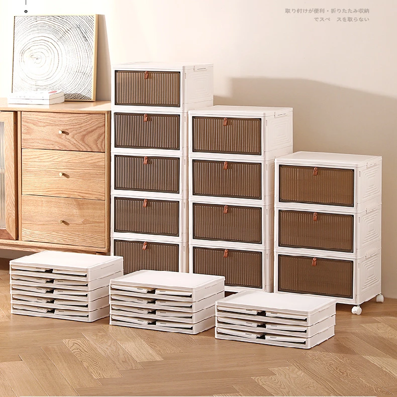 Storage Bins Plastic Stackable Large Stackable Collapsible Storage Bins With Lids and Doors