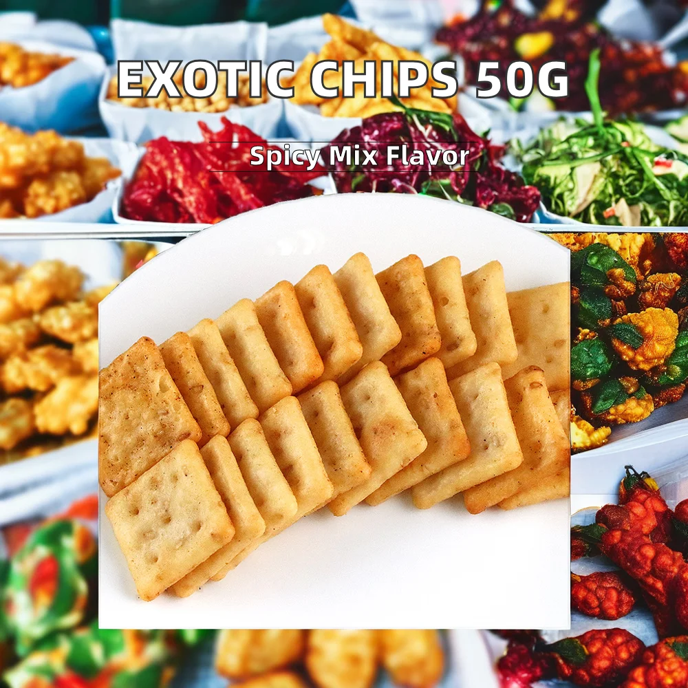 Wholesale Asian Snacks Hot Selling Puffed Food Hard Crisp Potato Chips Exotic Chips 50g Baked Sweet Vegetable Fruit Dried Bag