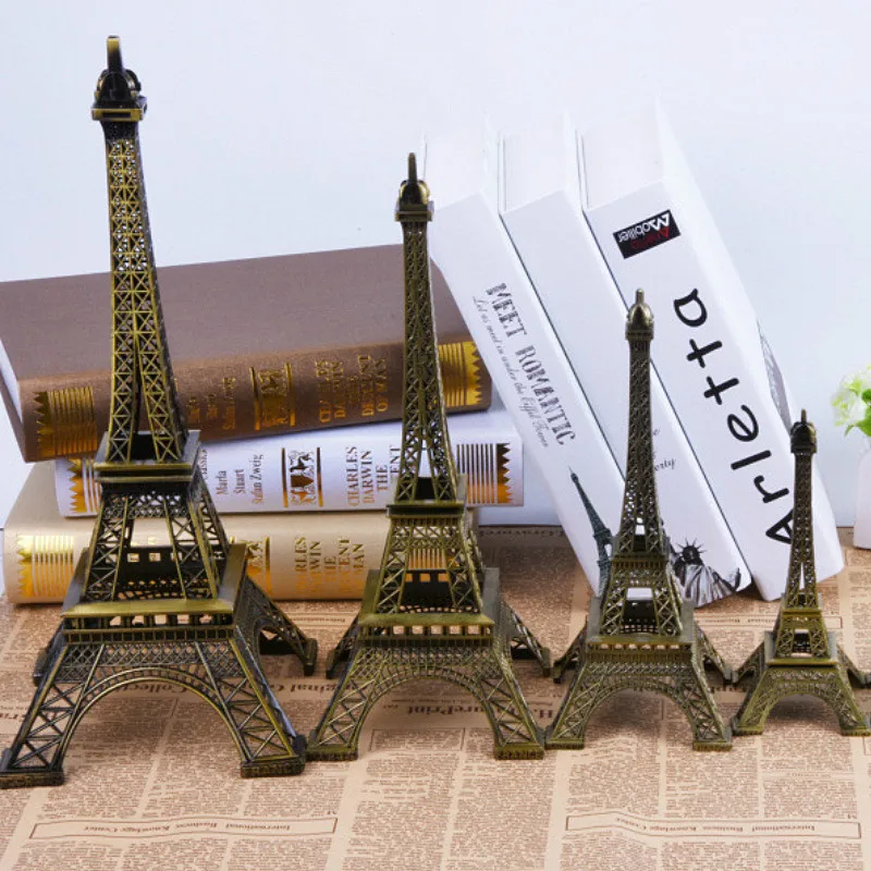 8-18cm Bronze Paris Tower Metal Crafts Figurine Statue Model Home Decor Souvenir Model Figure