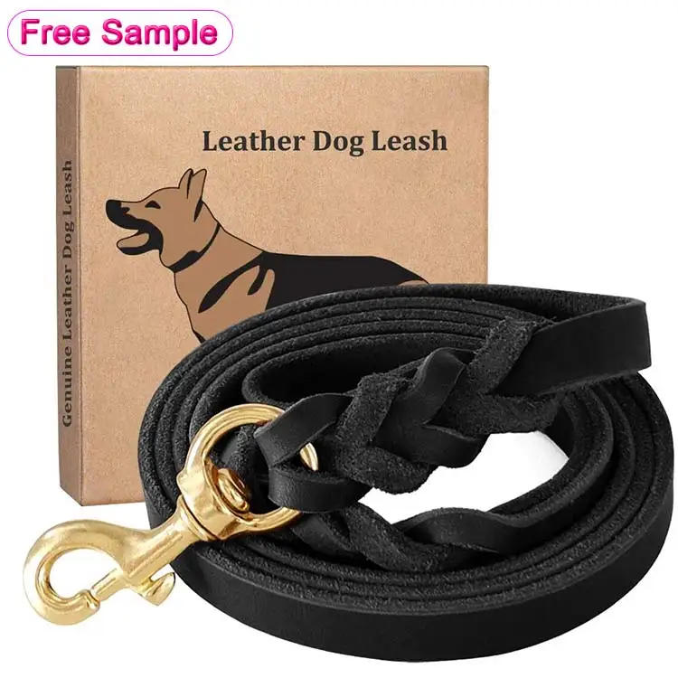 Training Walking Large Medium Small Braided Best Heavy Duty Leather Dog Leash
