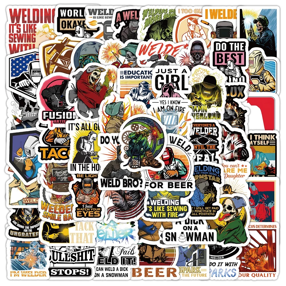 103pcs Cartoon Electric Welder Sticker Custom Waterproof Vinyl Decor Skateboard Luggage Laptop Electric soldering Stickers