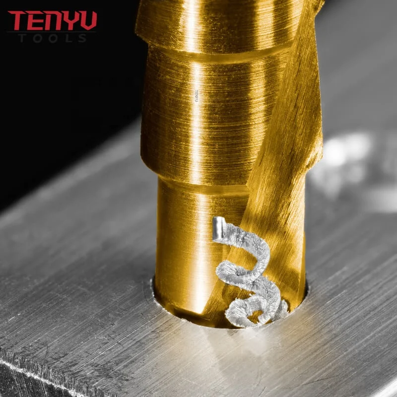 3pcs Jiangsu Danyang Manufactory Spiral Tungsten Carbide Titanium Step Drill Bit Hss Stepped Cone Drill Bits Set