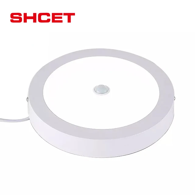 slim round surface mounted motion sensor 3d pir infrared human body sensor switch smart led panel light with sensor from SHCET