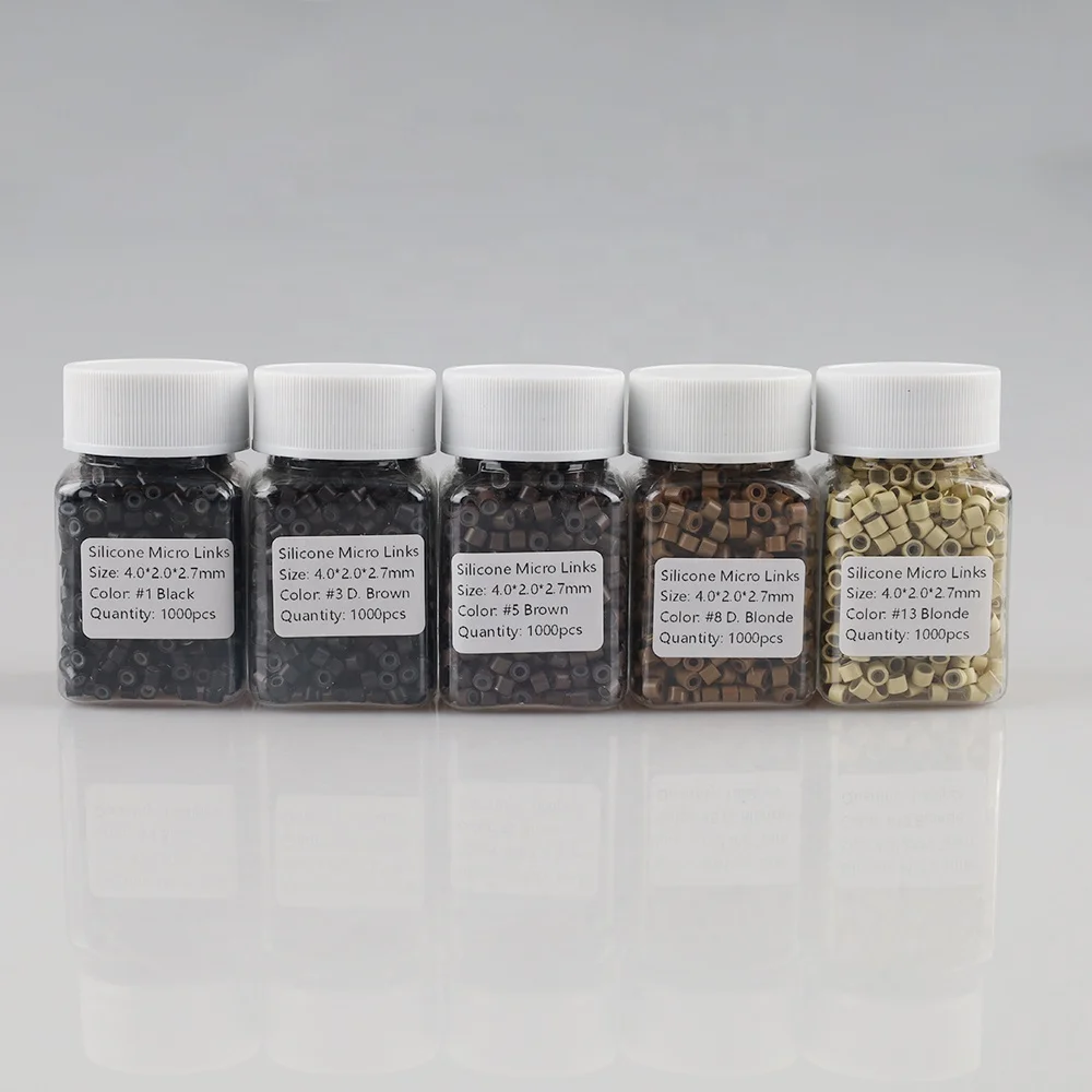 ARLANY 4.0x2.0x2.7mm 1000pcs Aluminum Silicone Lined Micro Rings Beads Hair Extensions Ring Hair Rings Pipes Beads