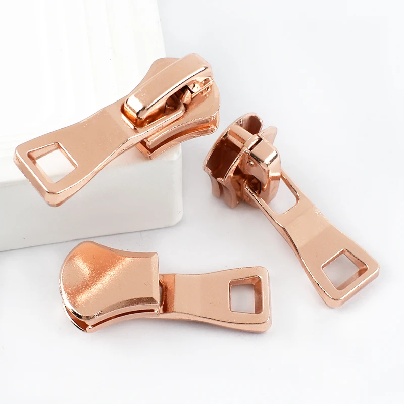 MeeTee ZHQ103 8# Rose Gold Customizable Color for Bags Garments Luggage Featuring Material Alloy Zipper Slider for Metal Zippers