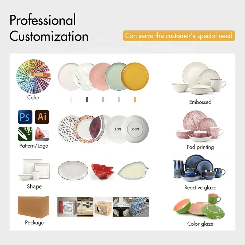 Reactive Dinnerware Crockery Restaurant Hotel 16pcs Korean Tableware Green Reactive Glaze Kitchen Set of Dishes