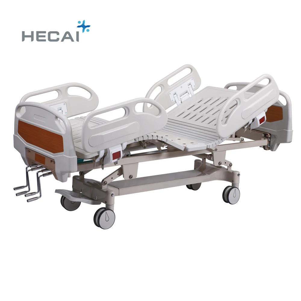 Hecai Mobile Hospital Clinic Patient 4 Cranks Multifunction Manual Medical Bed