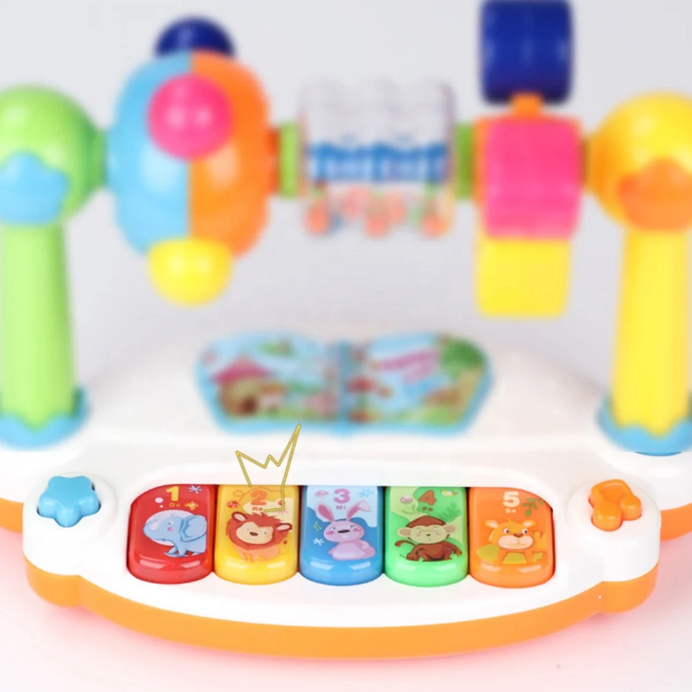 Early education baby activity set electronic organ toys piano 5 keys keyboard music toys for kids musical instruments with light