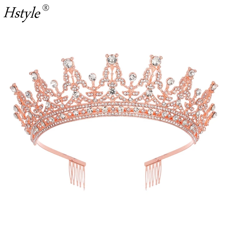 Queen Tiaras and Crown with Comb for Women Silver Crystal Headband Rhinestones Princess Hairpiece for Girls Wedding Gifts HS1458