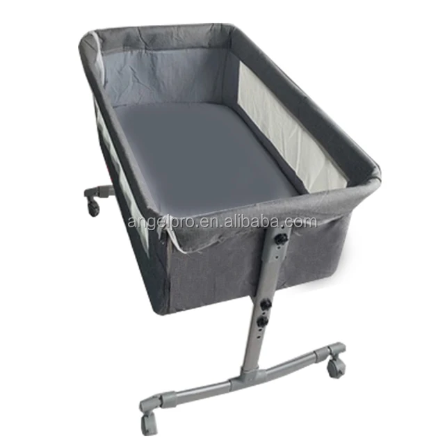 manufacturer factory customized fabric linen swing foldable cot baby bed portable