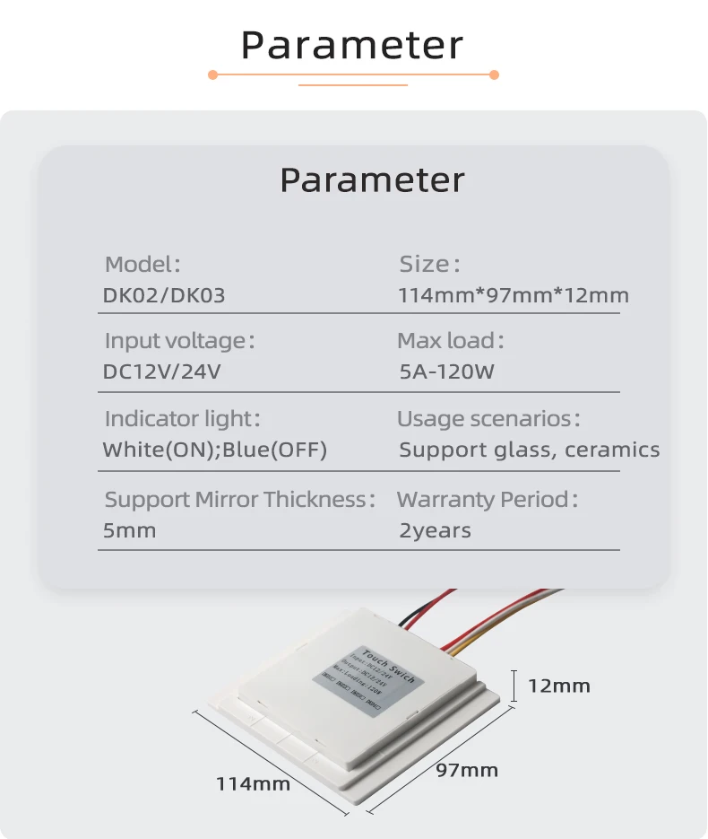 FICLUX Hot sales DC12V/24V Led Dimmer Touch Controller Single key Color-adjustable Touch Sensor Switch For Bath Mirror