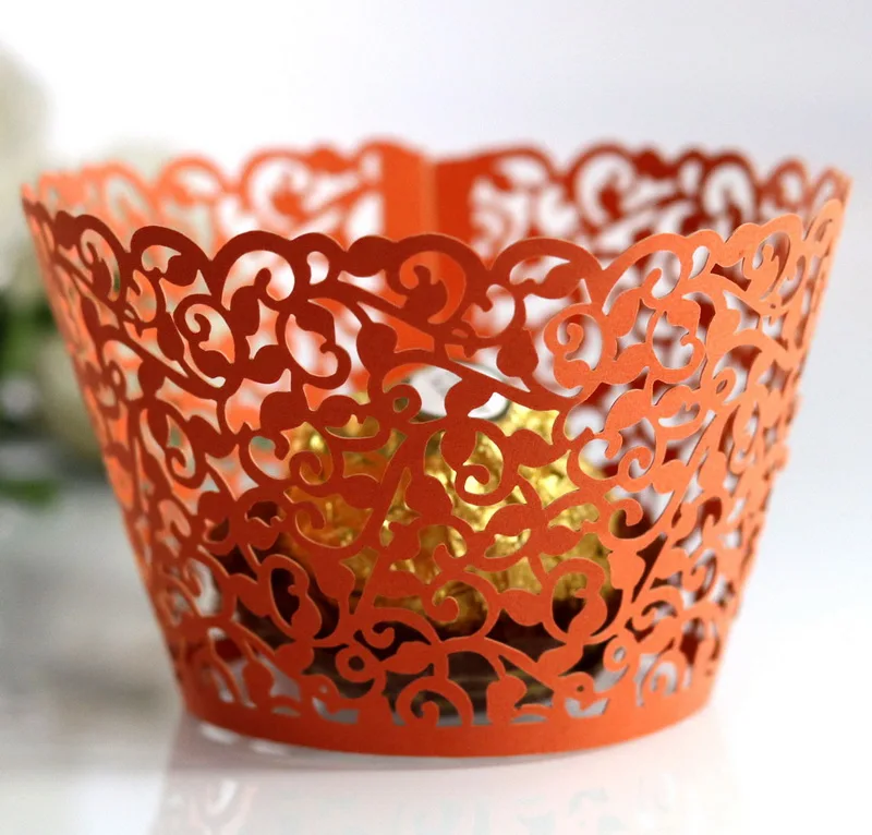 Laser Cut Wedding Crown Cupcake Wrappers Muffin Paper Baking Cake Cups Decoration