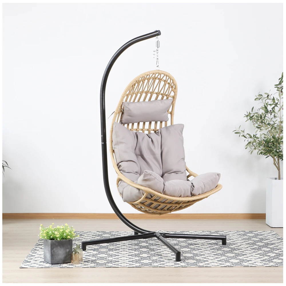 Indoor moon shape patio swings on sale hanging chair rattan garden hanging chair otudoor wicker furniture
