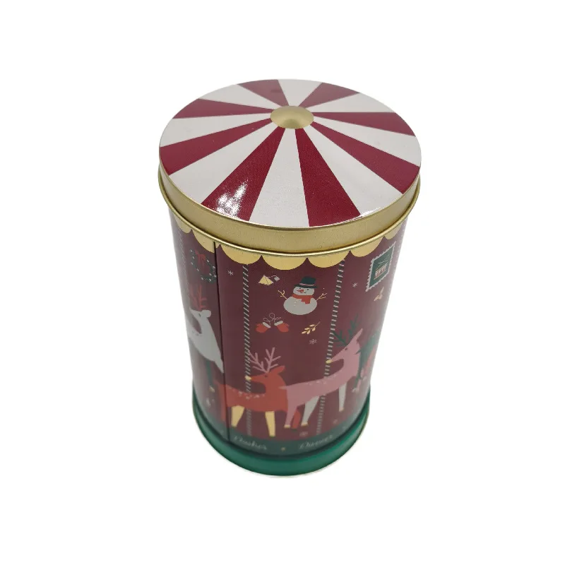 manufacturer Carousel cartoon music tin box Christmas gift Empty metal packaging horse mouth metal can