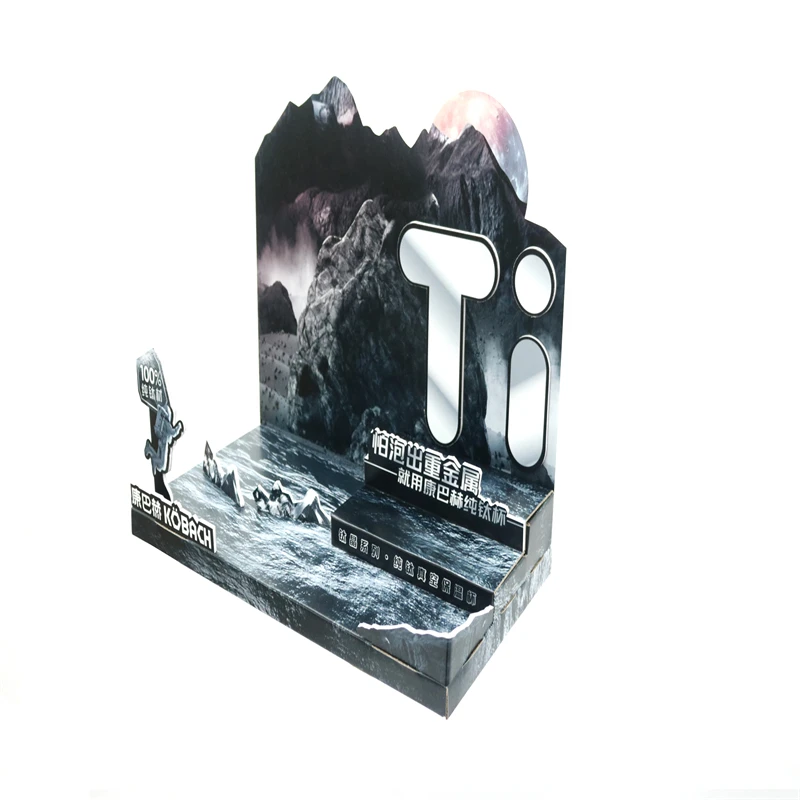 Custom Corrugated Cardboard Pop Water Bottle Display Stands Cardboard Mineral Water Bottle Display Rack