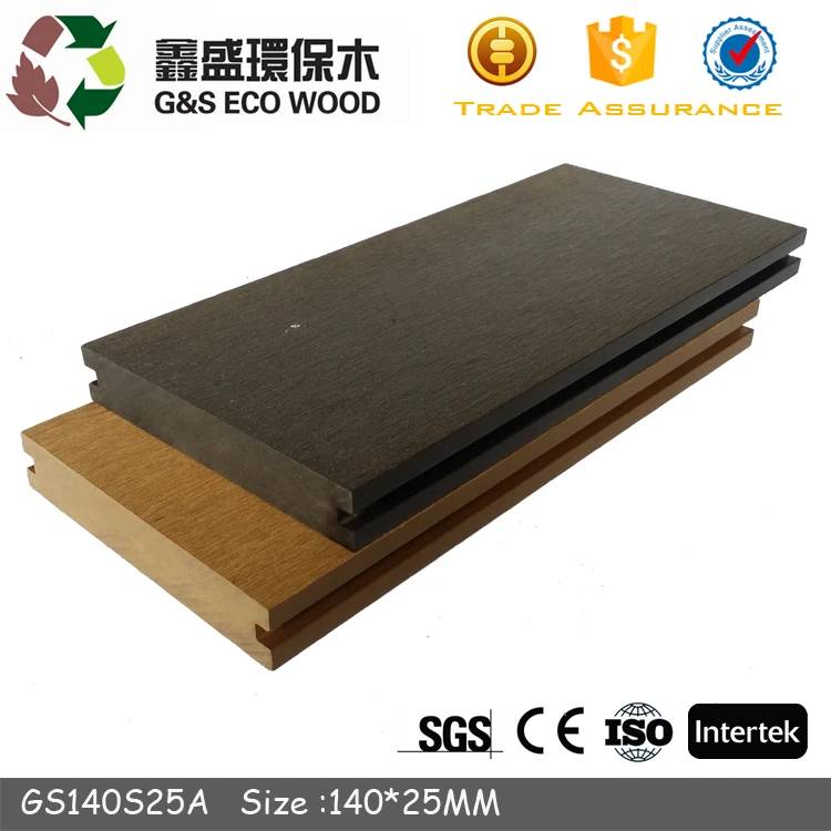 Waterproof outdoor solid anti-uv wood plastic composite decking wpc flooring