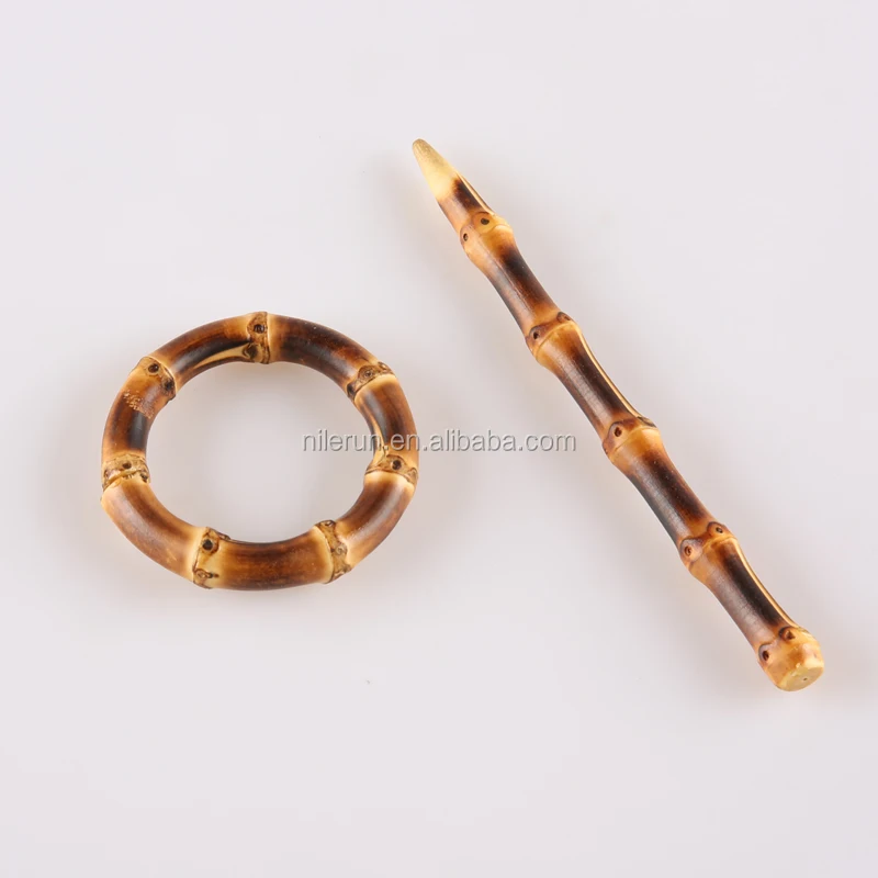 Nilerun Vintage Retro Geometric Round Hoop Handmade Rattan Barrette Hairgrip Hair Bobby Pin Clip Clamp Bamboo Root Stick Hairpin