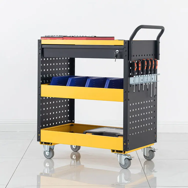 China Storage Auto Repair Automotive Mechanic Workshop Trolley Tool Cart with Handle and Wheels
