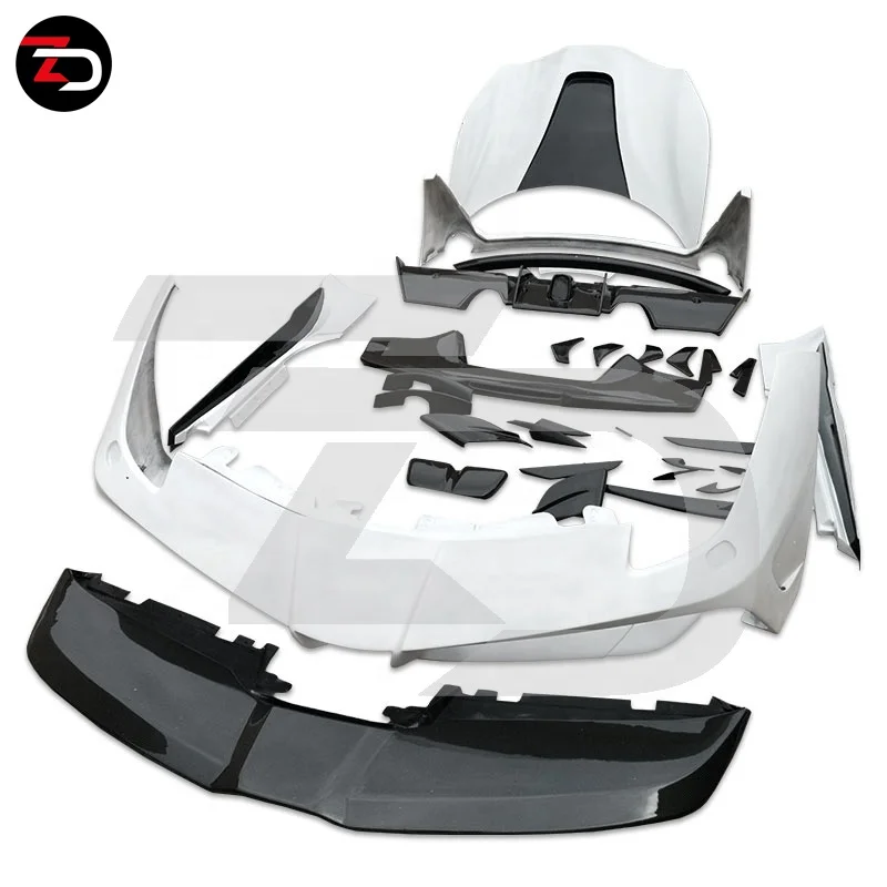 Factory Price MIS Style Front Bumper Side Skirts Carbon Rear Diffuser Wing For Ferrari 488 Spider GTB Body Kit Engine Hood