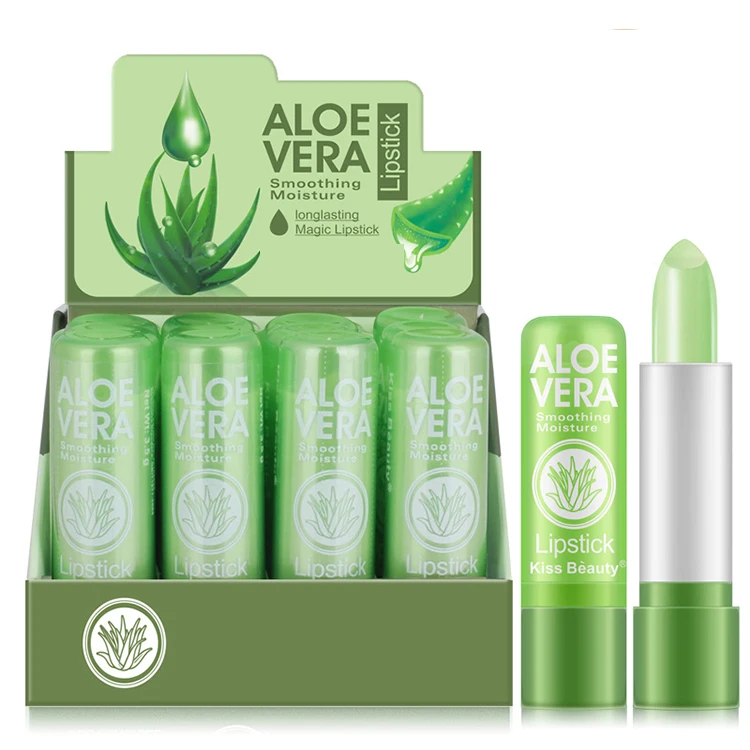 Aloe Vera Moisturizing Color with Temperature change Lipstick Lipgloss Long Lasting Transparent Anti Dry Balm