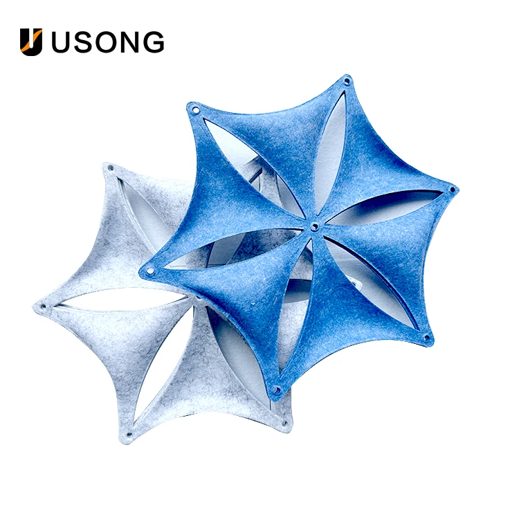Hot Selling Snowflake Flakes Acoustic Partition Office Partition 100% PET Screen Polyester Fiber Felt Hanging Partition Screen