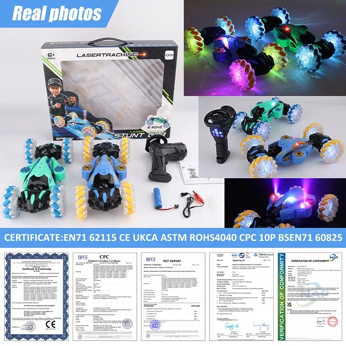 dual spray stunt car 360 rc 2.4ghz twist car tcarrinho controle remoto gun control infrared 2024 new game toy rc