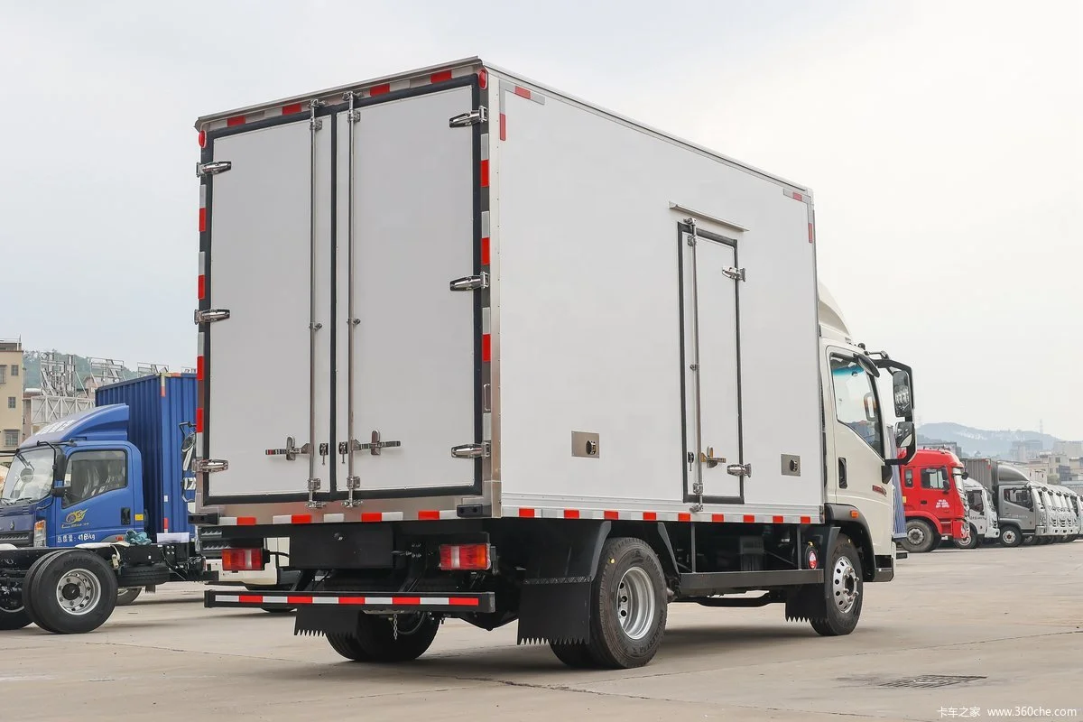 In stock supply Chinese brand 4*2 box enclosed refrigerated truck diesel Freezer trucks