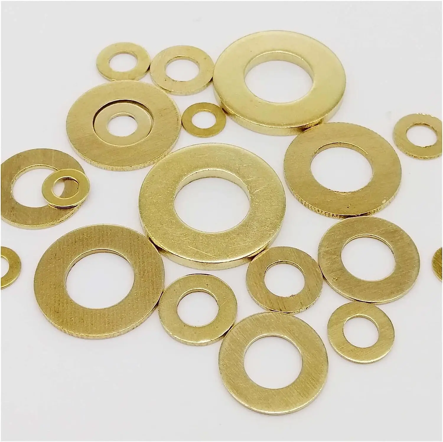 Custom M2 M2.5 M3 M4 M5 M6 M8 M10 M12 GB97 DIN125 Solid Brass Copper Flat Washer Plain Gasket Pad