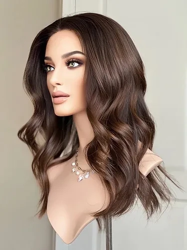 New Arrival Brown European Soft Virgin Human Hair Medical Full Silk Lace Wigs Comfortable Silicone With Stretch Lace Glueless
