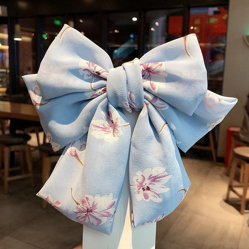 Bow Knot Sweet Fabric Hair Clip Ladies Back Head Duckbill Hair Accessories For Women Small Floral Hair Claw