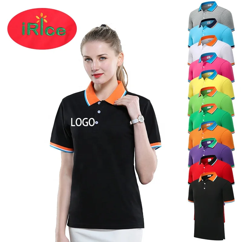 China Factory Plain Custom Logo For Ladies Short Sleeve Polo Shirt