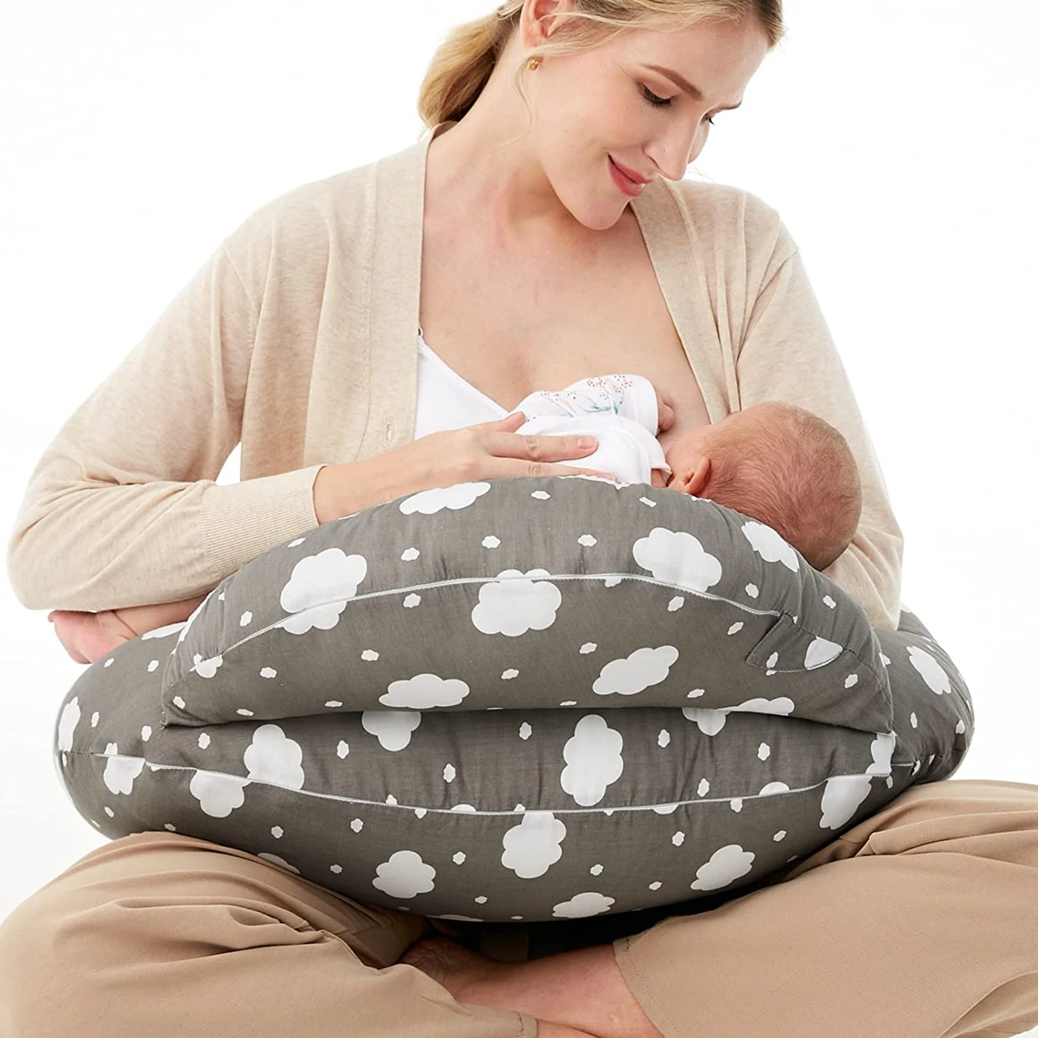 Customized Mommy Support Breastfeeding Pillow Multifunctional Baby Feeding Nursing Pillow For Tummy Time